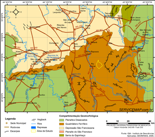 Mapa compartimentação geomorfológica